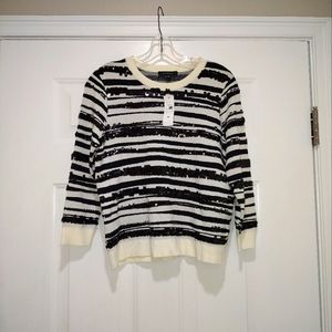 Ann Taylor NWT Zebra Sequin Knit Sweater Size Medium
